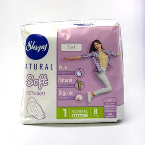 Прокладки "Sleepy" natural soft №1 normal нормал 5 крапель 8 шт в Закарпатській області от компании Grand Eco Trade