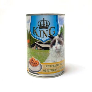 Консерва для дорослих котів KING CAT 415 г курка