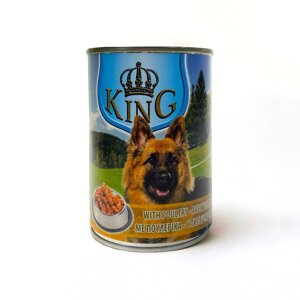 Консерва для дорослих собак King Dog курка 415 г в Закарпатській області от компании Grand Eco Trade