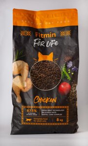 Корм сухий Fitmin For Life для дорослих котів з куркою 8 кг