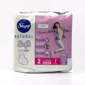 Прокладки "Sleepy" natural soft №2 long довгі 6 крапель 7 шт в Закарпатській області от компании Grand Eco Trade