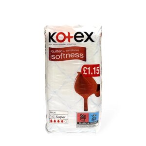 Прокладки Kotex softness maxi super 4 капель 14 шт