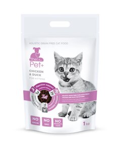 Сухий корм для кошенят thePet+ холістік беззерновий курка та качка 1 кг