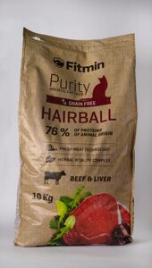 Сухий корм Fitmin Purity Hairball для довгошерстих котів 10 кг