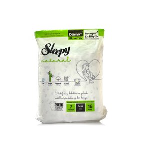 Підгузки Sleepy натуральні №7 XXlarge 20-30 кг 16 шт