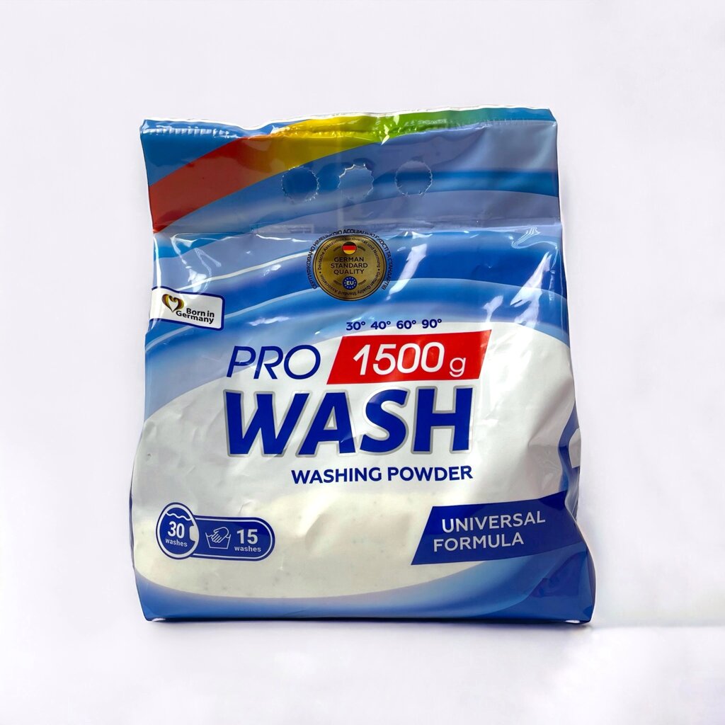 Порошок для прання універсальний Pro Wash 1,5 кг від компанії Grand Eco Trade - фото 1