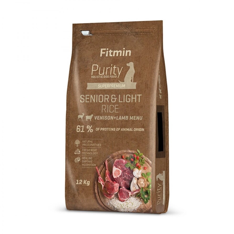 Сухий корм Fitmin Premium Purity Rice Senior&Light Venison&Lamb з рисом для собак з надлишком ваги та літніх собак 12 кг ##от компании## Grand Eco Trade - ##фото## 1