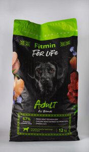 Сухий корм Fitmin Premium For Life Adult all breeds для дорослих собак всіх порід 12 кг