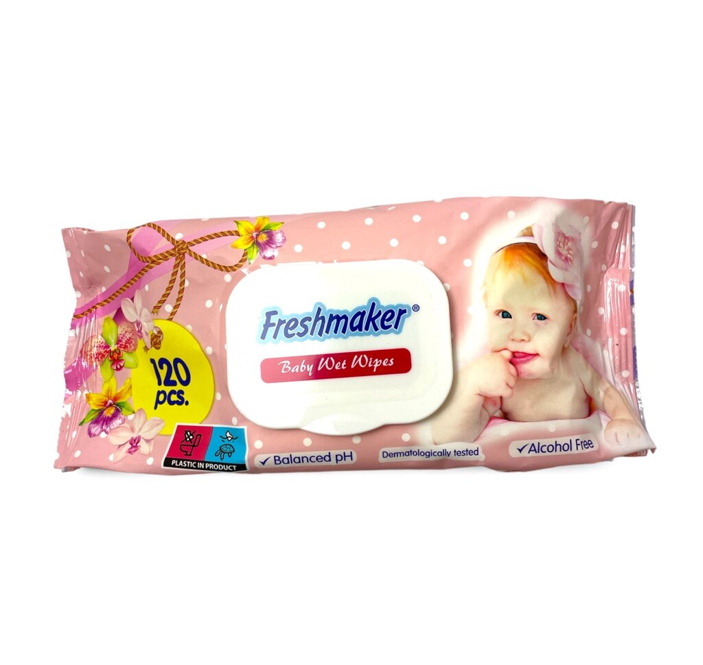 Вологі серветки дитячі "Freshmaker" BABY 120 шт від компанії Grand Eco Trade - фото 1