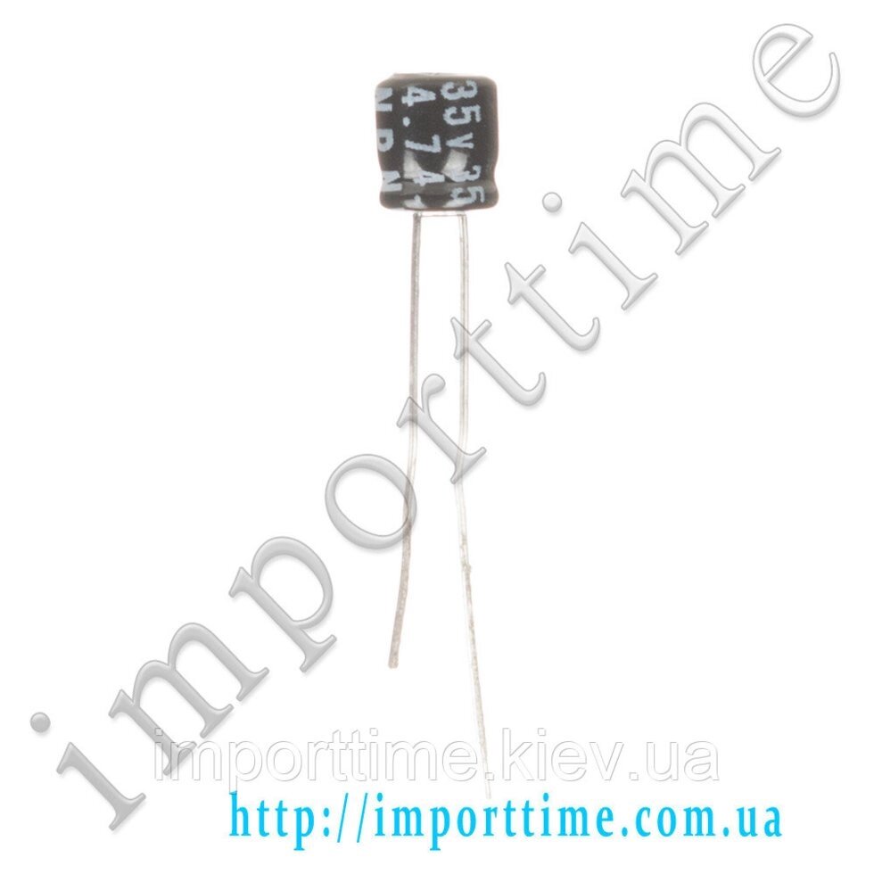 Конденсатор електролітичний 4,7мк. Ф x 35 В, 105 °C, 5x11 - фото
