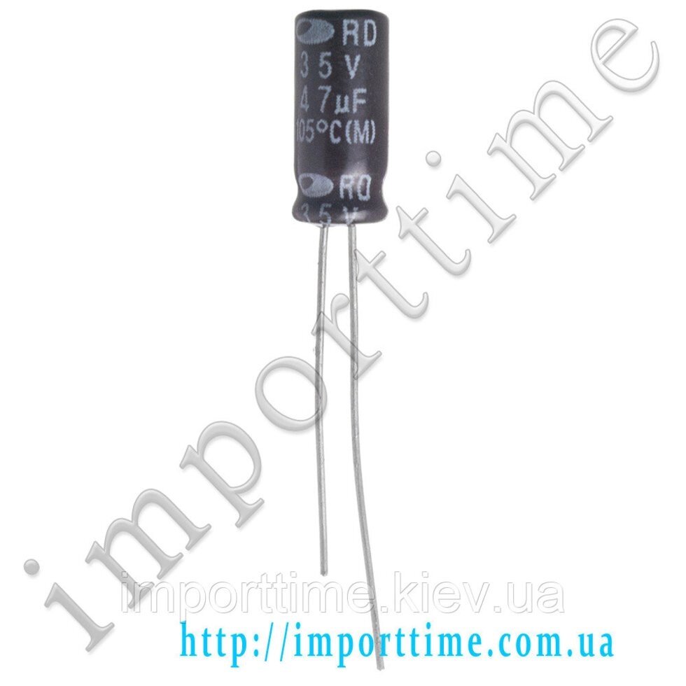 Конденсатор електролітичний 47 мк. Ф x 35 В, 105 °C, 8x7 - Інтернет-магазин Import Time