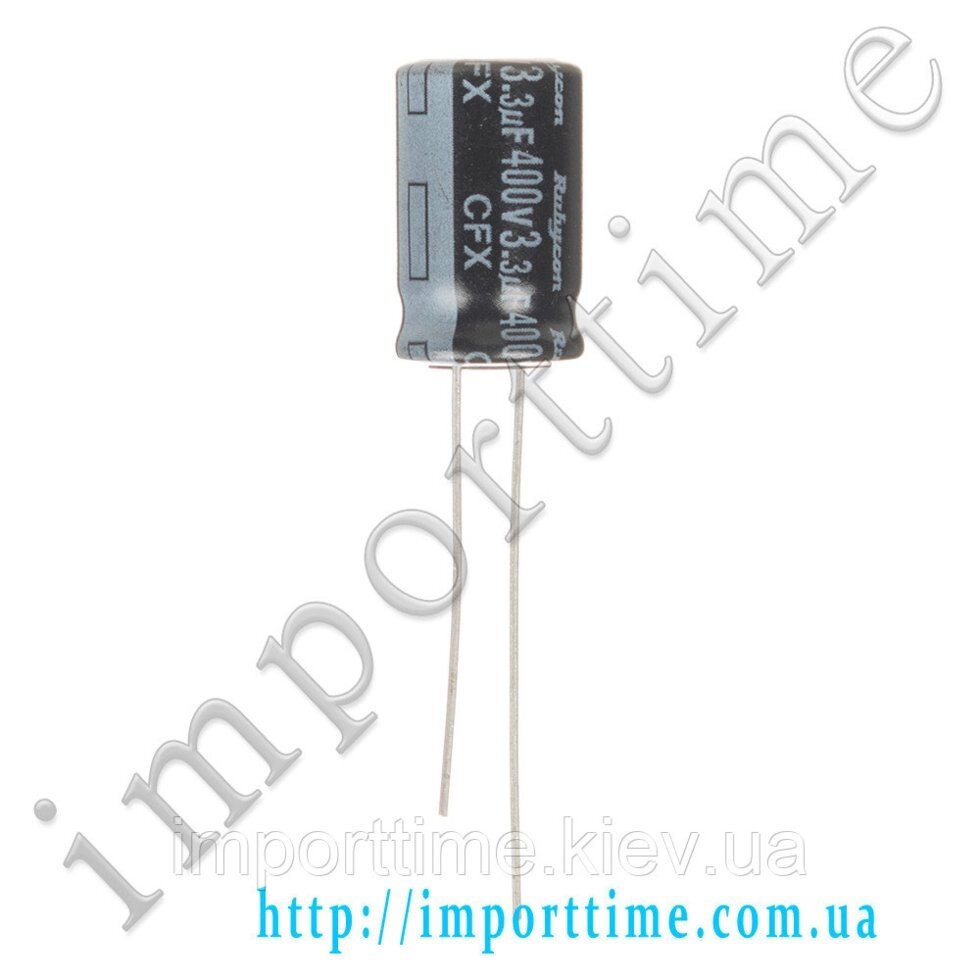 Конденсатор електролітичний 3,3 мк. Ф x 400 В, 105 °C, 10x16 - фото