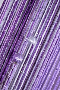 Шторы-нити кисея с бусинами фиолетовые Размер: 3 х 3 м