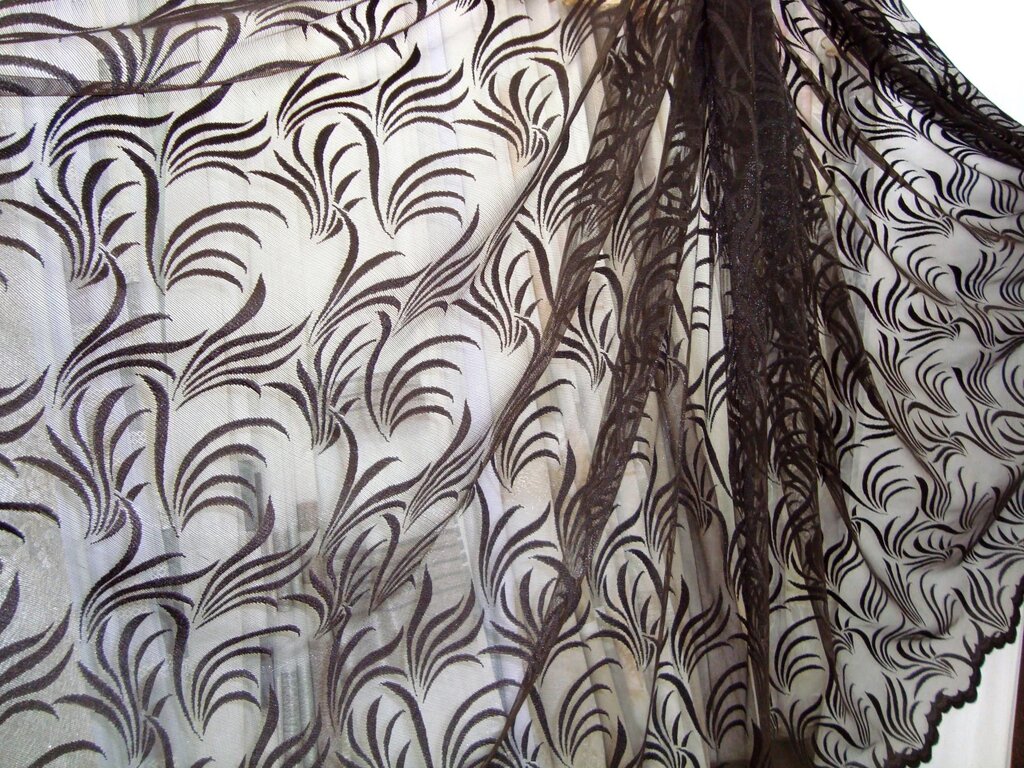 Тюль "Камелия" жаккард темно-коричневый, высота 2,9 м ##от компании## Салон Эксклюзивных Штор "Ирина" - ##фото## 1