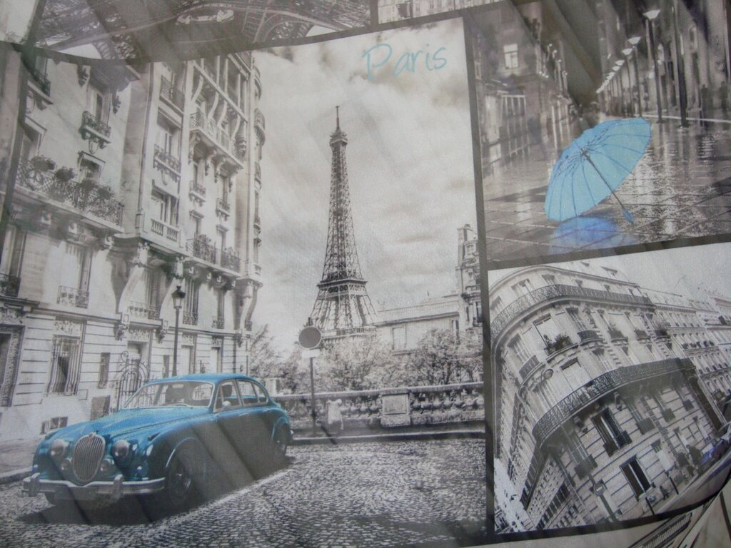 Тюль шифон для комнаты "Франция", сего голубой Фотошторы ##от компании## Салон Эксклюзивных Штор "Ирина" - ##фото## 1