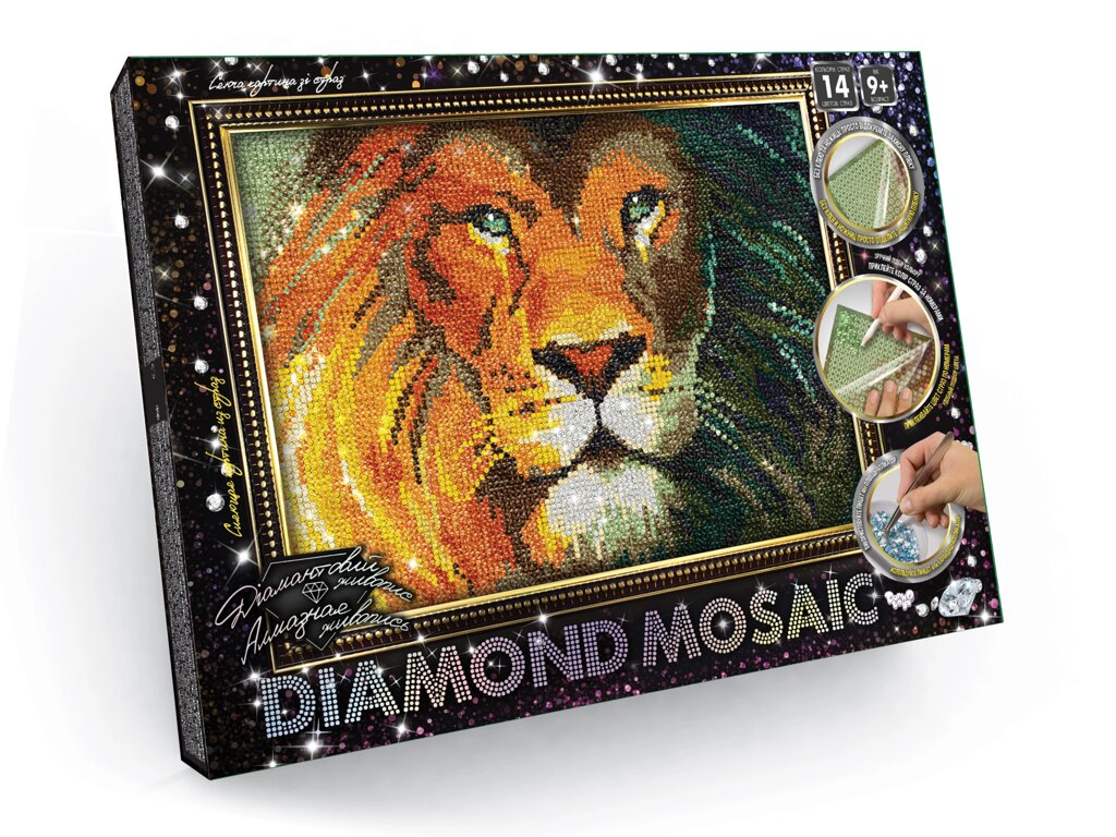 Алмазний живопис Diamond mosaik Лев, DankoToys (10) від компанії Канц Плюс - фото 1