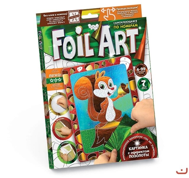 Аплікація кольоровою фольгою Foil Art Білка, DankoToys (20) від компанії Канц Плюс - фото 1