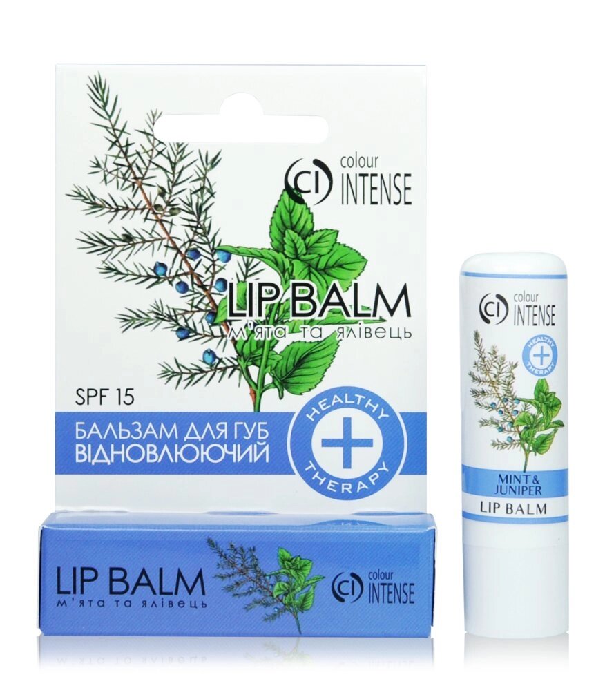 Бальзам для губ LIP BALM Healthy Therapy відновлюючий М'ята і ялівець Colour Intense (20) від компанії Канц Плюс - фото 1