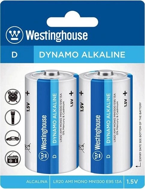 Батарейка LR20 бочка лужна Dynamo Alkaline за 2 шт. Westinghouse від компанії Канц Плюс - фото 1