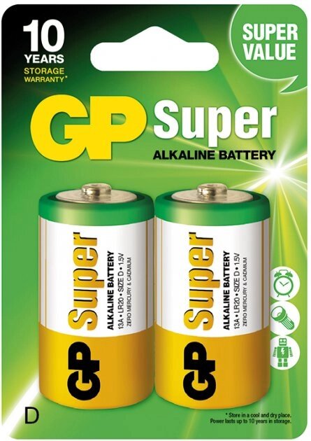 Батарейка LR20 D бочка SUPER ALKALINE GP (2) від компанії Канц Плюс - фото 1