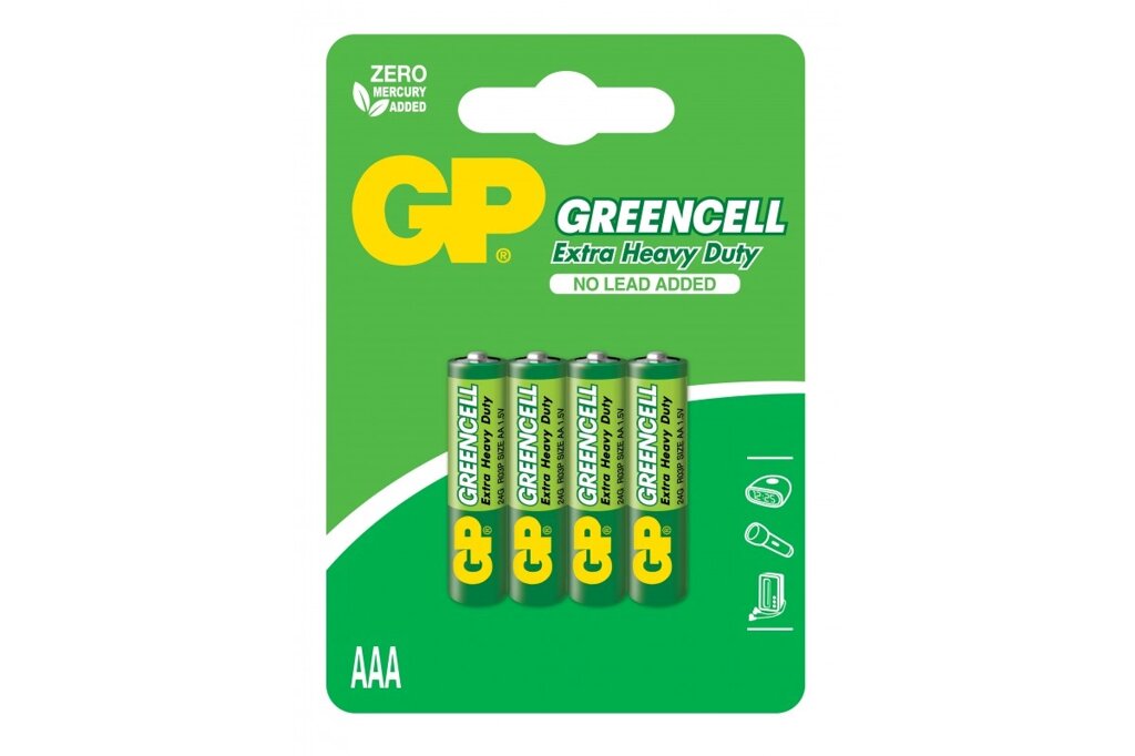 Батарейка R03 мізинчик сольова Greencell GP (4) від компанії Канц Плюс - фото 1