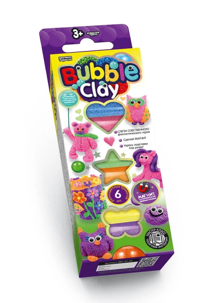 Бульбашковий пластилін Buuble Clay-4 рос, DankoToys (30) від компанії Канц Плюс - фото 1