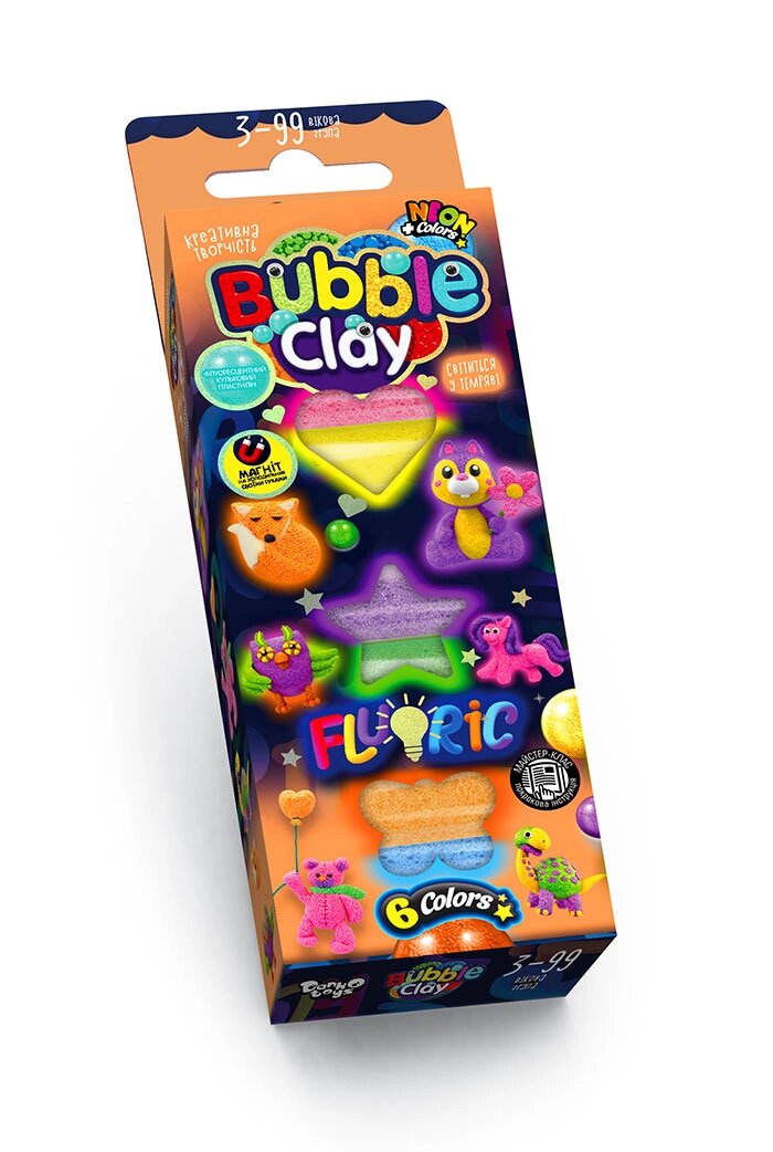 Бульбашковий пластилін Buuble Clay Fluoric-2, DankoToys (30) від компанії Канц Плюс - фото 1