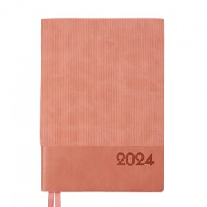 Щоденник 2024 А5 Velvet, м'який, 368 стор., рожевий Leo Planner