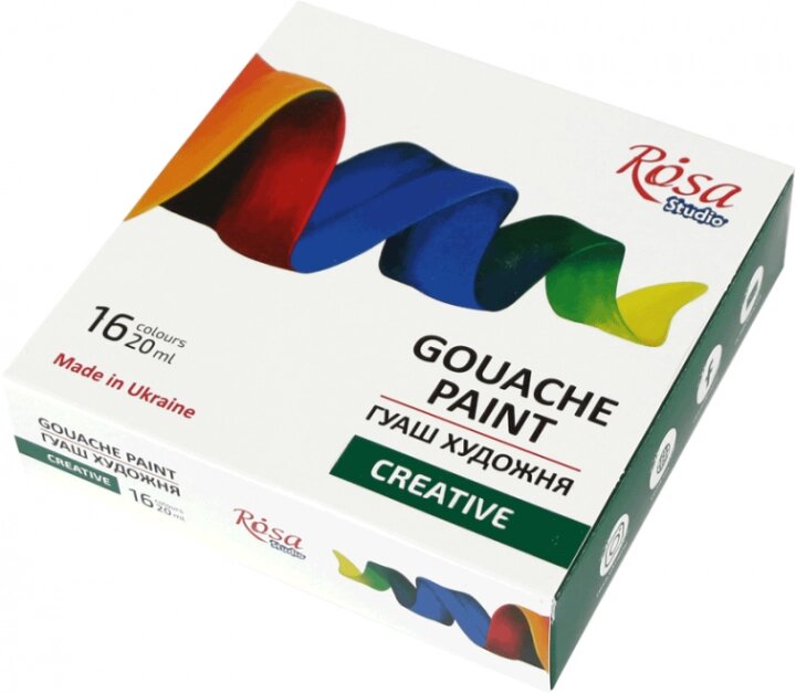 Фарби гуашеві 16 кольорів 20 мл CREATIVE ROSA Studio від компанії Канц Плюс - фото 1