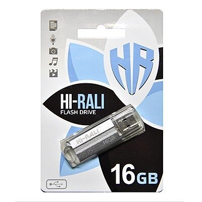 Флеш-накопичувач USB 16GB Rocket сірий Hi-Rali від компанії Канц Плюс - фото 1