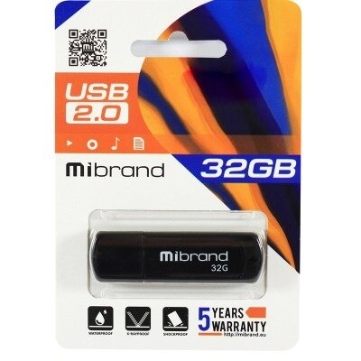 Флеш-накопичувач USB 32GB Grizzly Black Mibrand від компанії Канц Плюс - фото 1