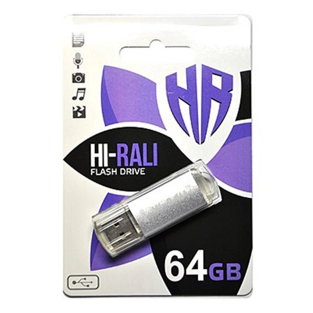 Флеш-накопичувач USB 64GB Rocket silver Hi-Rali від компанії Канц Плюс - фото 1