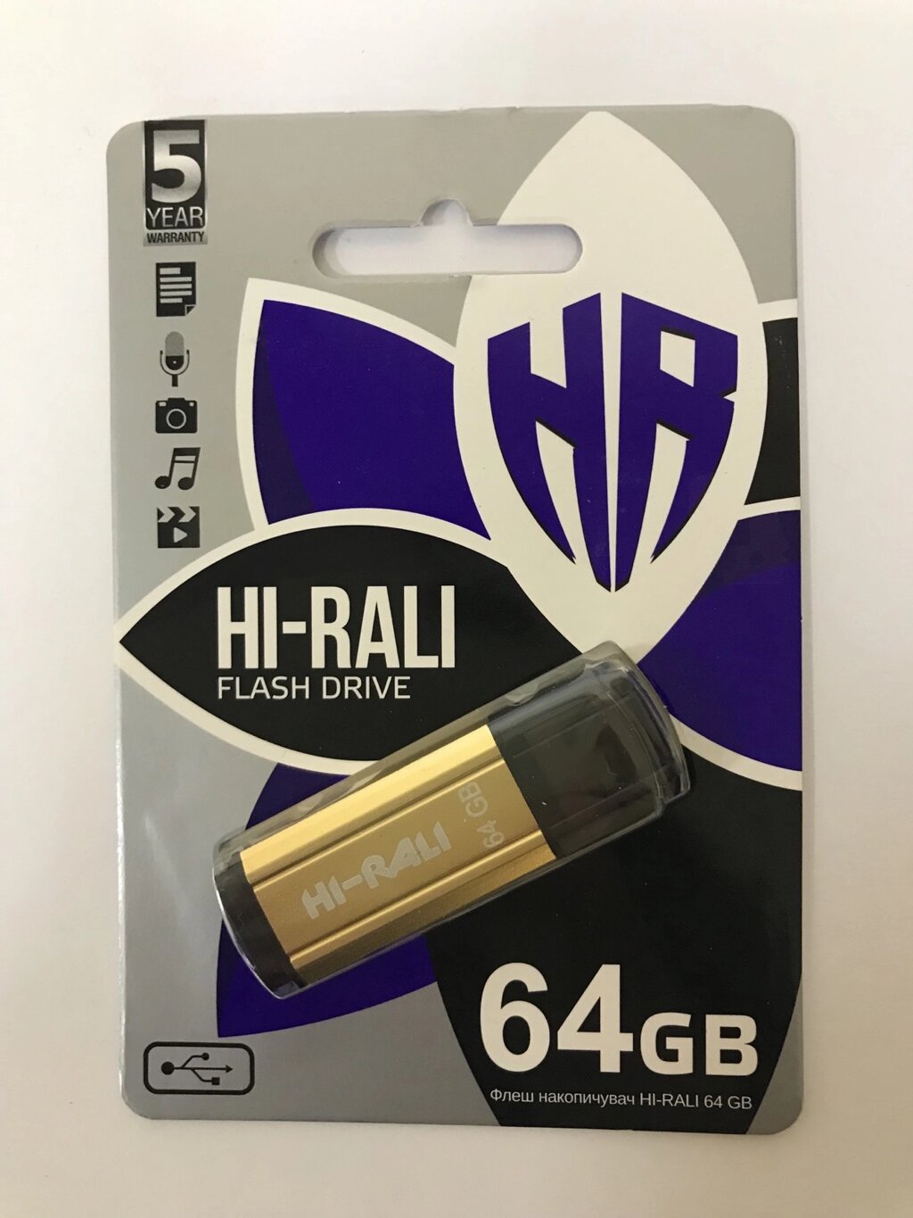 Флеш-накопичувач USB 64GB Stark series gold Hi-Rali від компанії Канц Плюс - фото 1