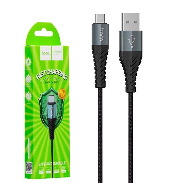 Кабель micro-USB hoco X38, чорний, 1м (кор.) від компанії Канц Плюс - фото 1