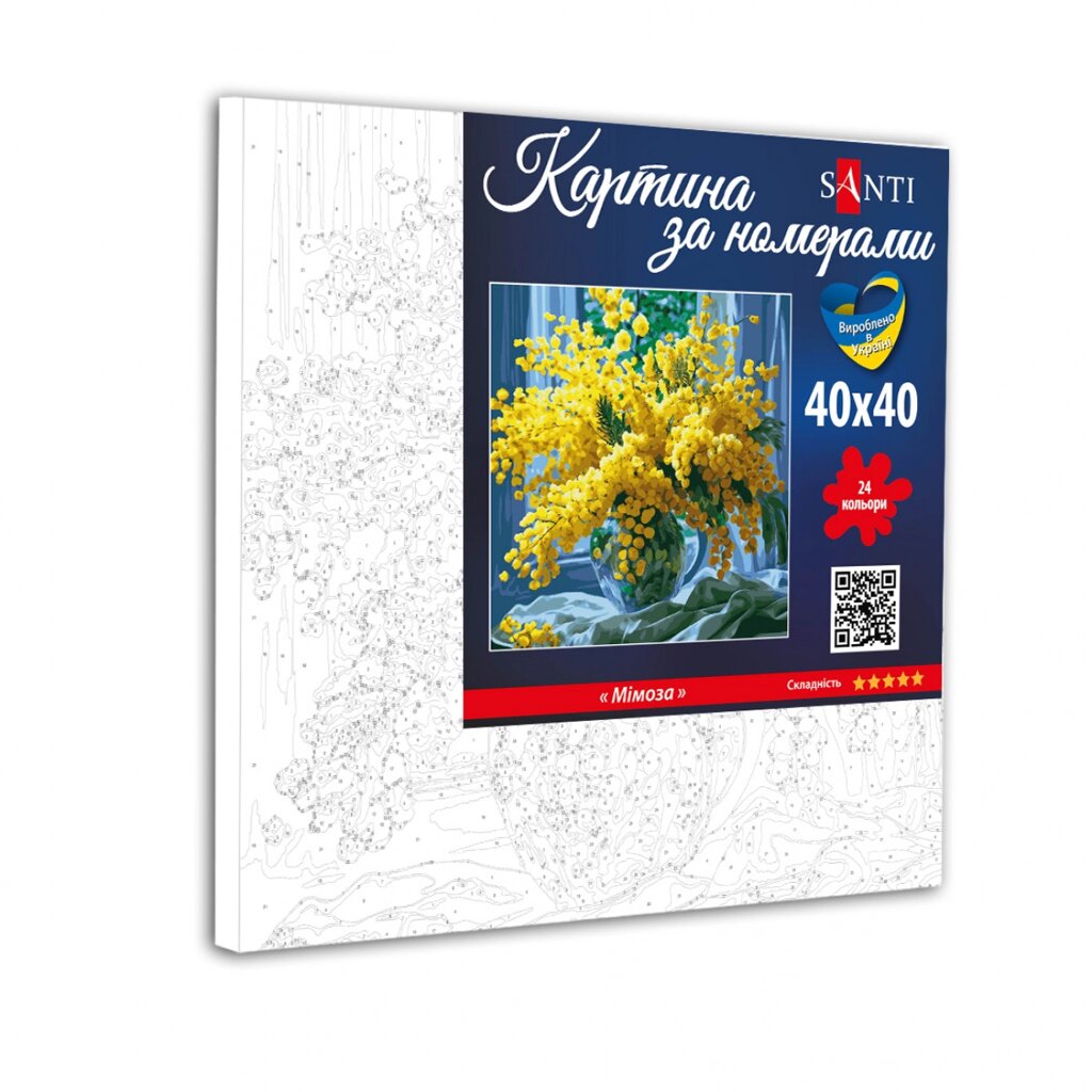 Картина за номерами на полотні в плівці 40*40см Мімоза Santi від компанії Канц Плюс - фото 1