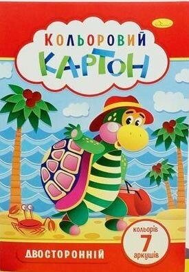 Картон кольоровий двосторонній А4 7 арк Апельсин (30) від компанії Канц Плюс - фото 1