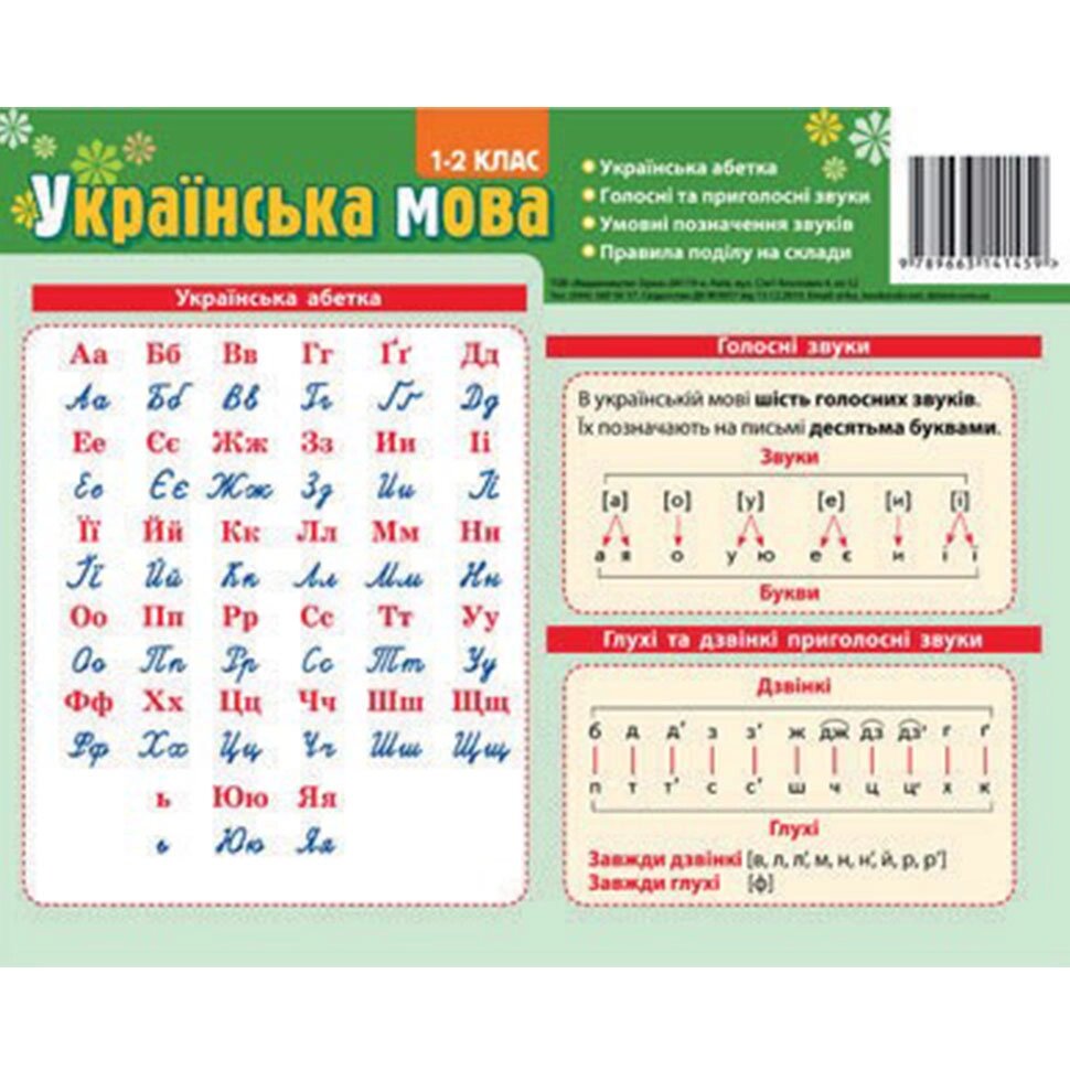 Картонка - підказка Абетка Укр. Мова 20*15 см Зірка від компанії Канц Плюс - фото 1