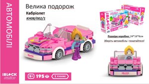 Конструктор Kids hits IBLOCK JUNIOR Дівчатка Кабріолет Велика подорож 195 дет компл. фігур інстр. На