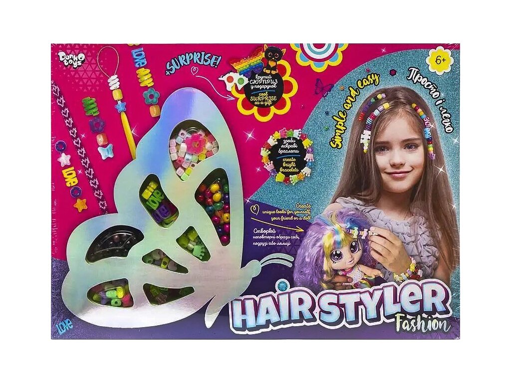 Креативна творчість "Hair Styler. Fashion" метелик, DankoToys (10) від компанії Канц Плюс - фото 1