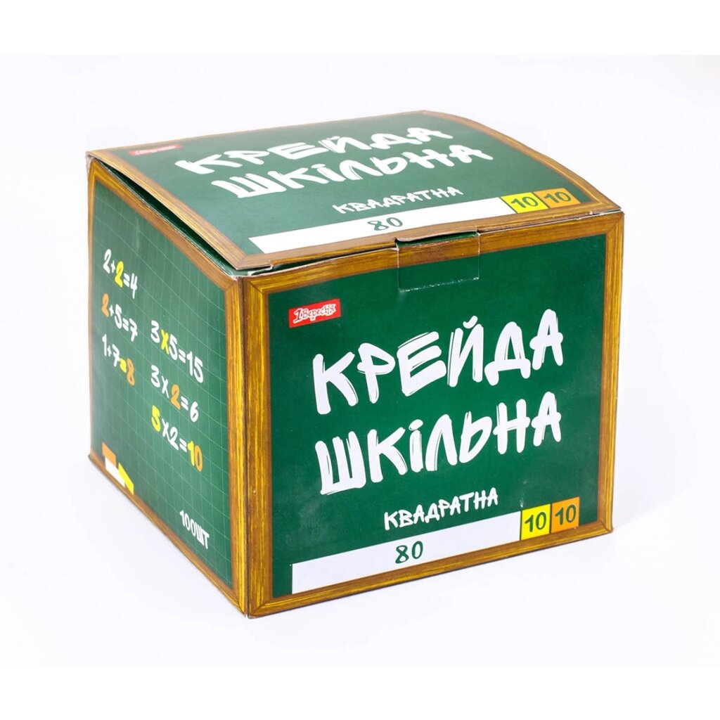 Крейда біла + кольорова квадратна 100 шт Шкільна 12х12мм 1 Вересня від компанії Канц Плюс - фото 1