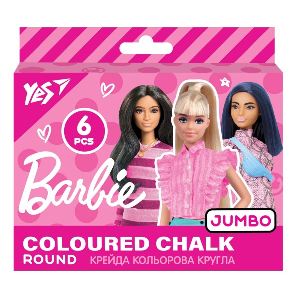 Крейда кольорова Jumbo  6 кіл Barbie Yes (12) від компанії Канц Плюс - фото 1