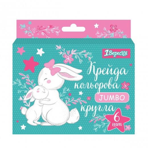 Крейда кольорова Jumbo  6 кіл Bunny 1Вересня (12) від компанії Канц Плюс - фото 1