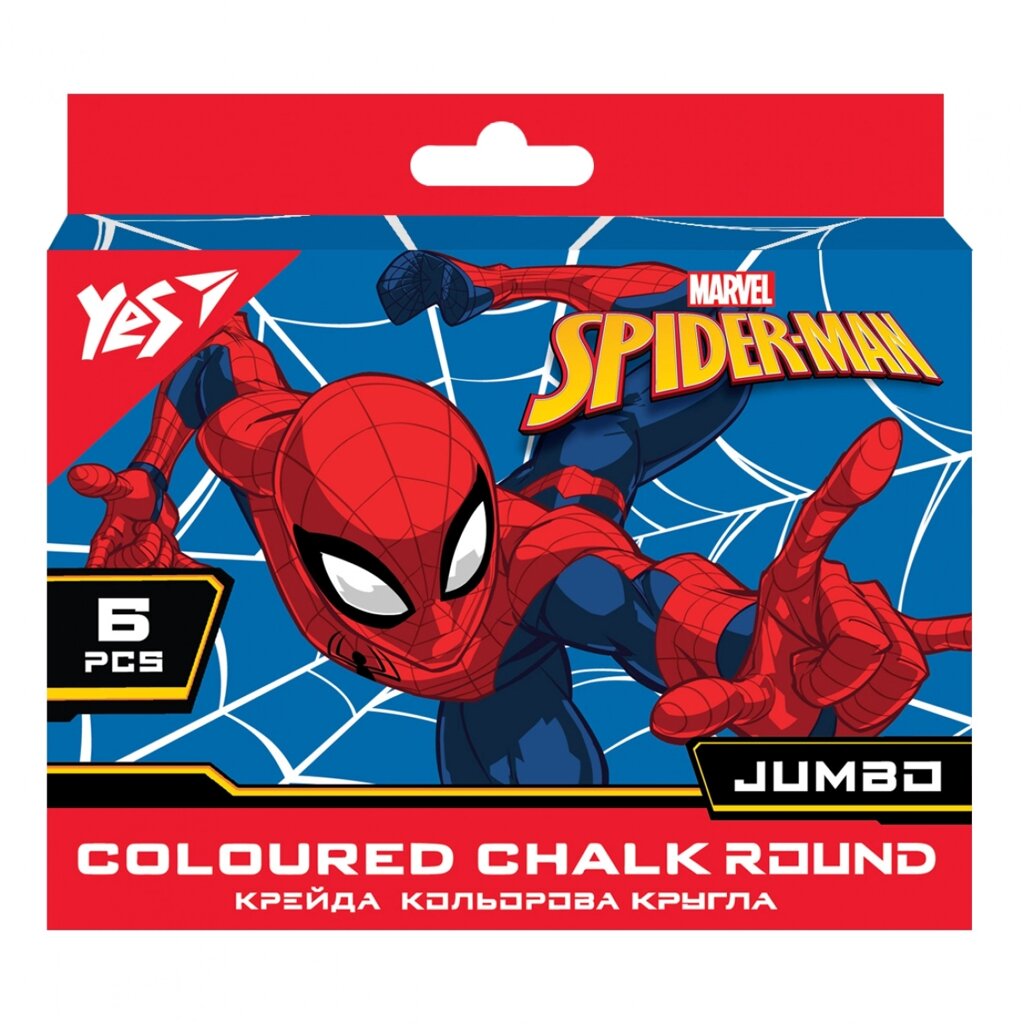 Крейда кольорова Jumbo  6 кіл Marvel. Spiderman Yes (12) від компанії Канц Плюс - фото 1