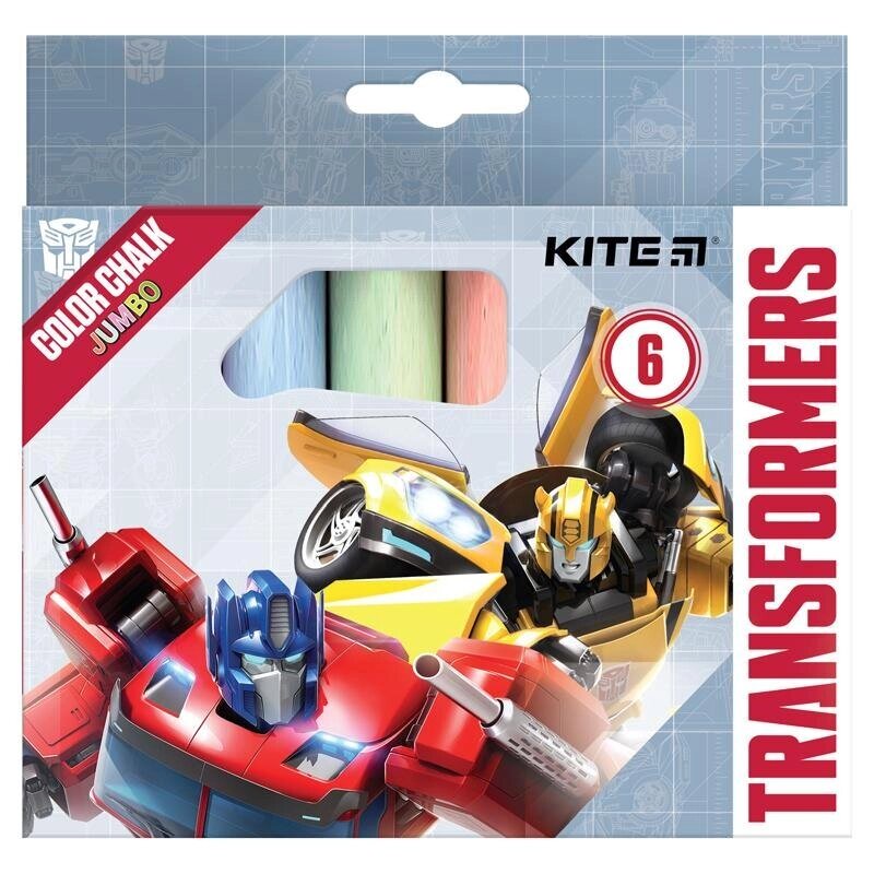 Крейда кольорова Jumbo  6 кіл Transformers Kite (20) від компанії Канц Плюс - фото 1