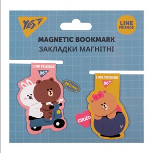 Закладки магнітні YES Line Friends, 2шт.