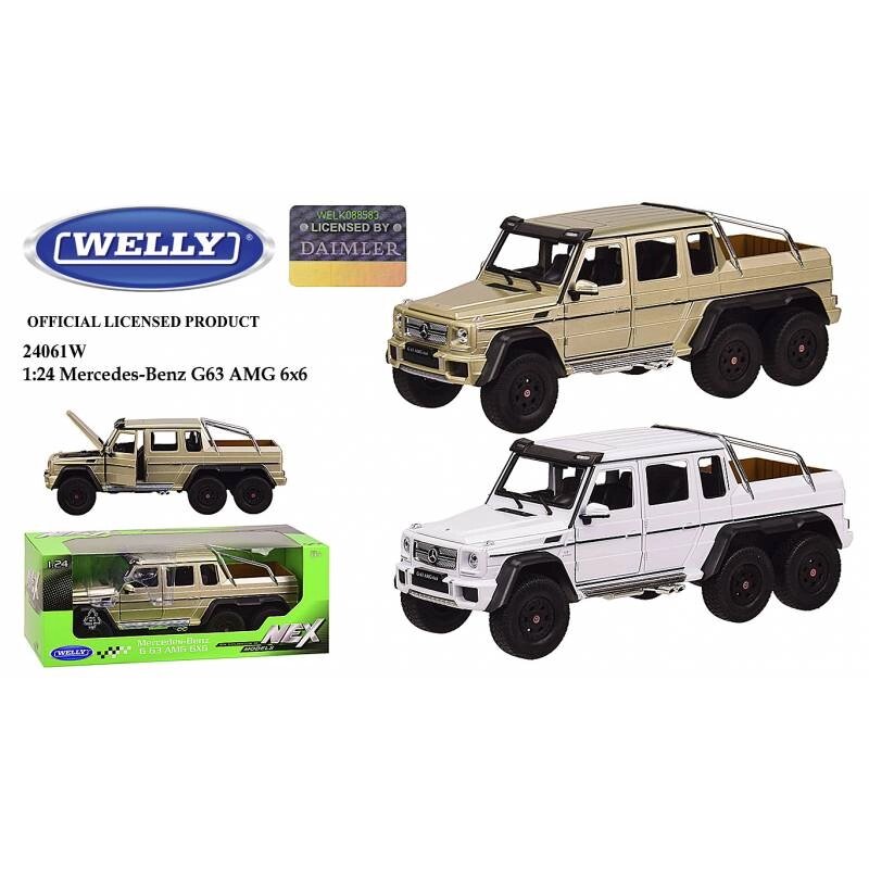 Машина мет. WELLY 1:24 MERCEDES-BENZ G63 AMG 6X6 2 кольори короб. 26.5*11.5*10 см р-н іграш. – 23.5* від компанії Канц Плюс - фото 1