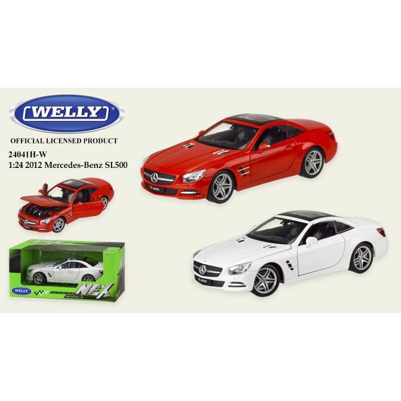 Машина мет. WELLY 1:24 MERCEDES BENZ SL500 відкр. дверікапот2 кольорикороб. 23*11*10 см р-н іграш. - від компанії Канц Плюс - фото 1