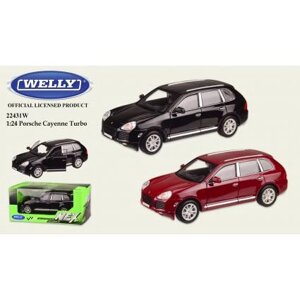 Машина мет. WELLY 1:24 porsche cayenne TURBO 2 кольори короб. 23*11*10 см р-н іграш. 20*8*7 см