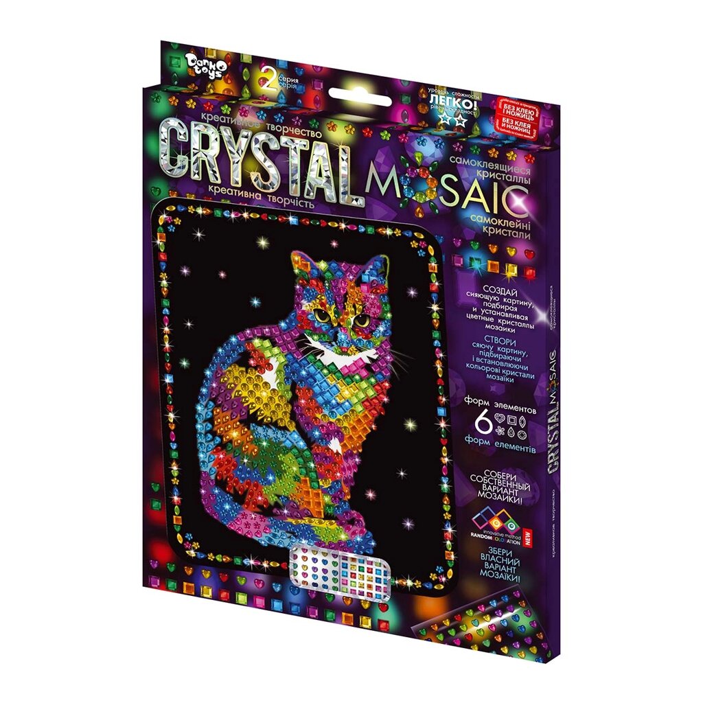 Набір для творчості Crystal mosaic 2-га серія Кіт, DankoToys (10) від компанії Канц Плюс - фото 1