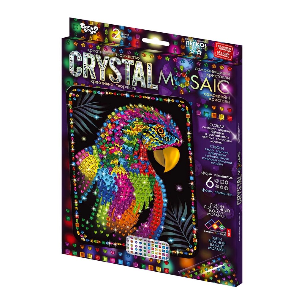 Набір для творчості Crystal mosaic 2-га серія Папуга, DankoToys (10) від компанії Канц Плюс - фото 1